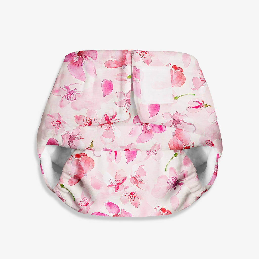 Newborn UNO Cloth diaper + 1 Dry Feel Pad- Cherry Blossom