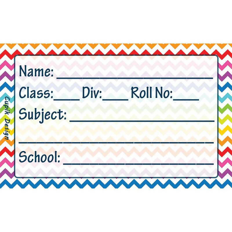 Chevron School Book Labels