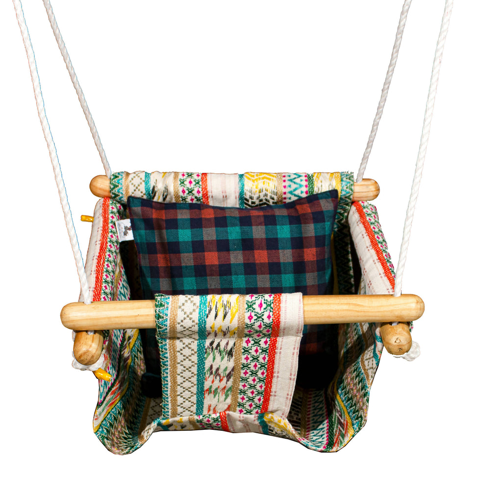 Pine Wood Swing - Multi Weave