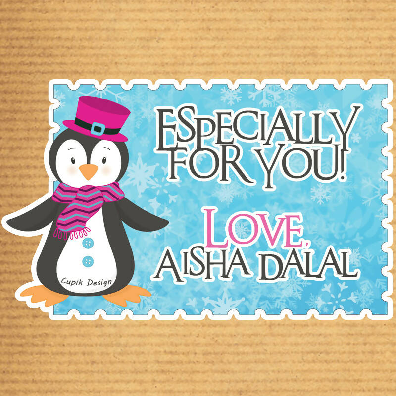 Penguin Shaped Gift Stickers
