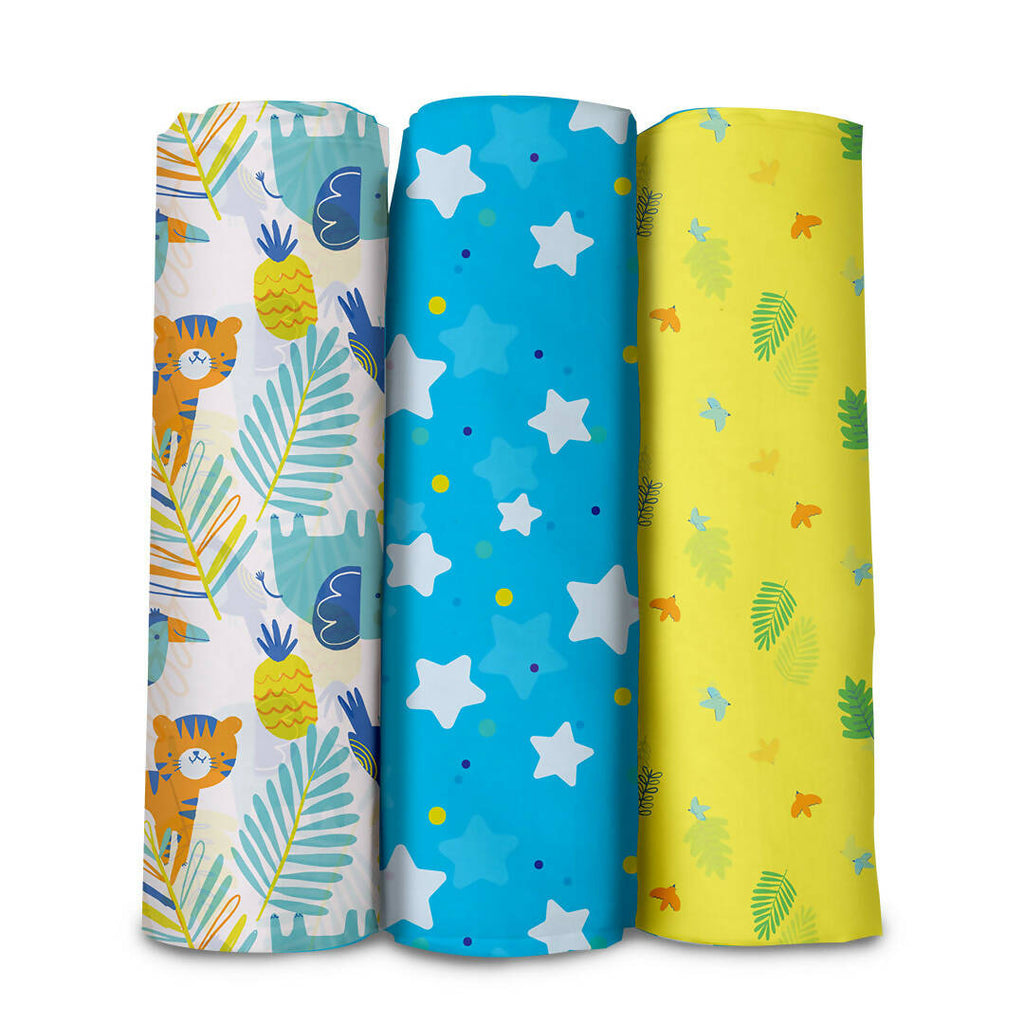 Starry Woods | Cotton Mulmul Swaddle Extra Soft Swaddle - Pack Of 3