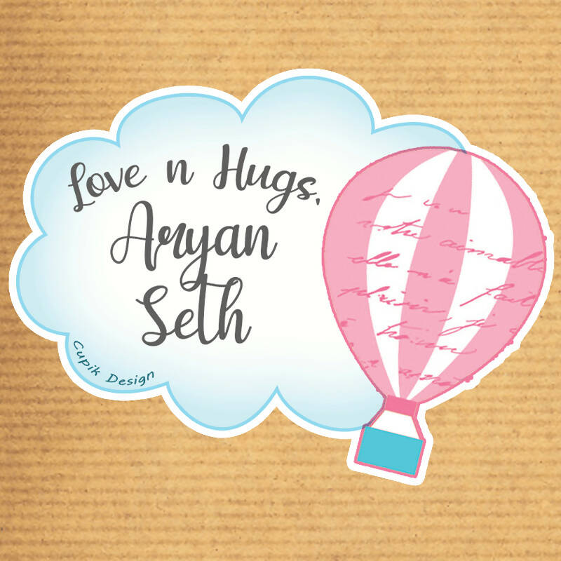 Hot Air Balloon Shaped Gift Stickers