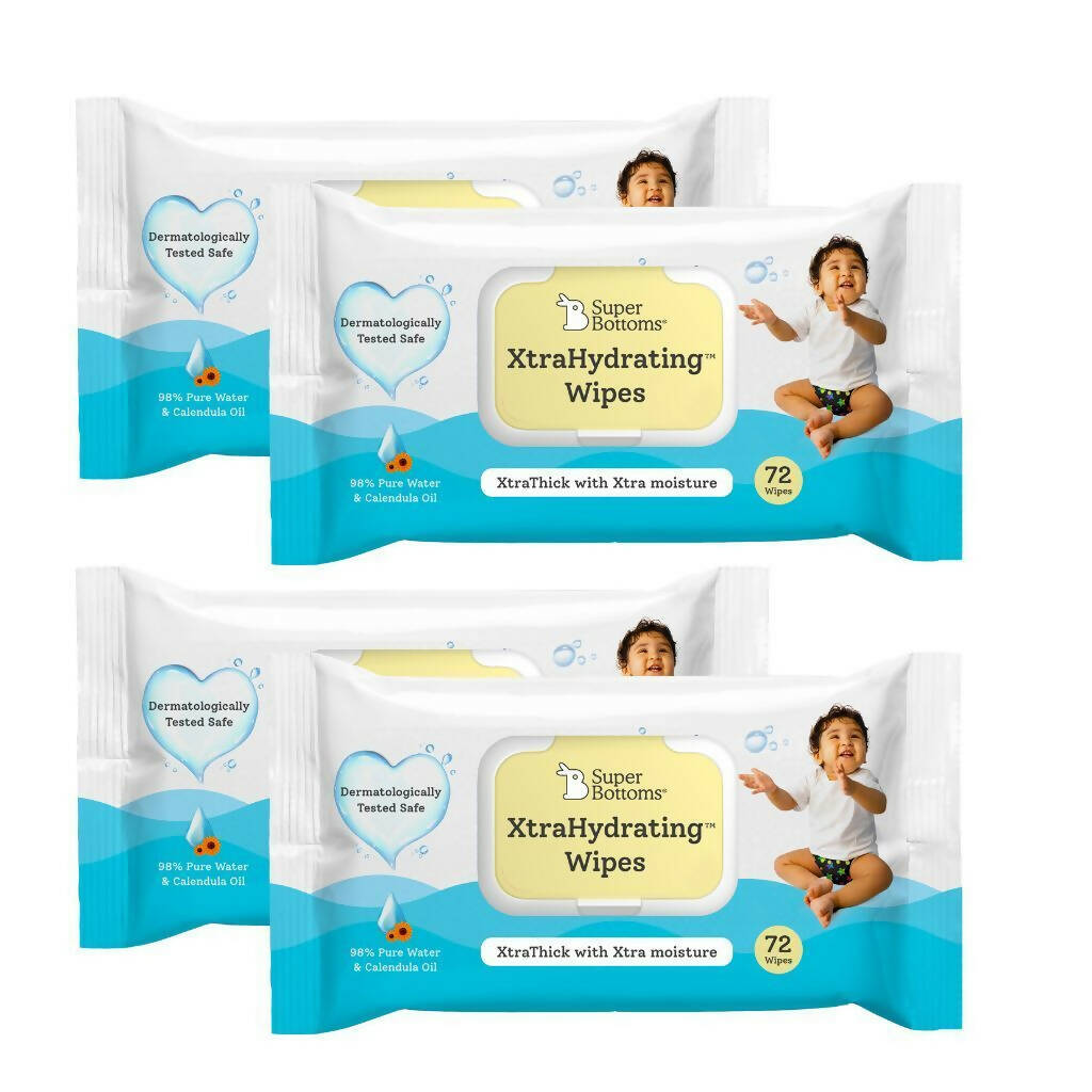 XtraHydrating™ Wipes For Babies | Pack Of 4 | 72 Wipes
