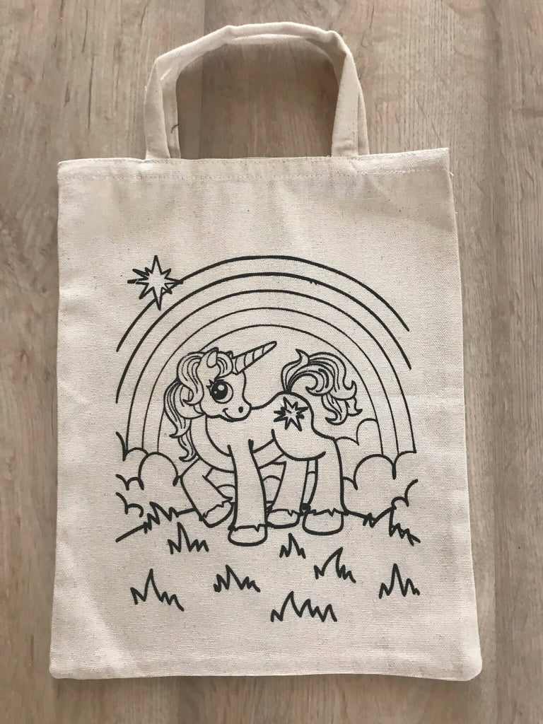 DIY Colouring Magical Unicorn Tote Bag