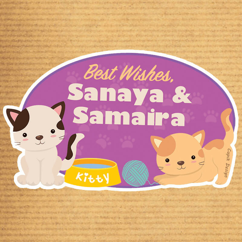 Cats Shaped Gift Stickers