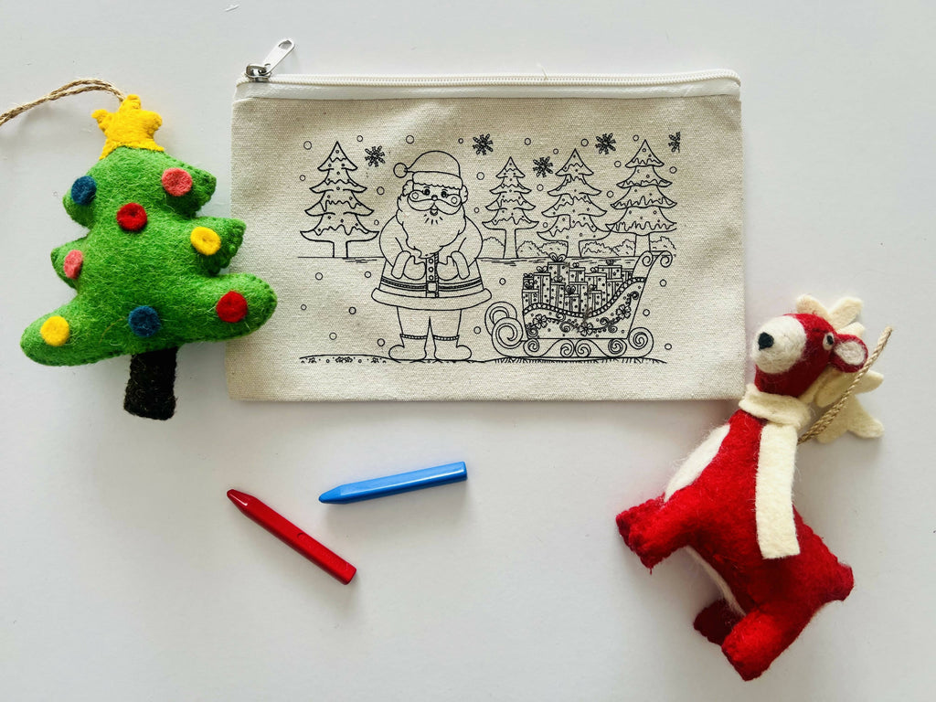 DIY Colouring Santa Claus Pouch