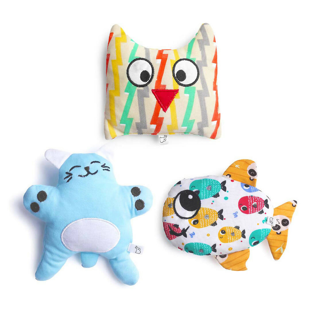 Yeow Meow, Mr. Owly & Li'l Fishy | Cotton Soft Toy - Pack Of 3