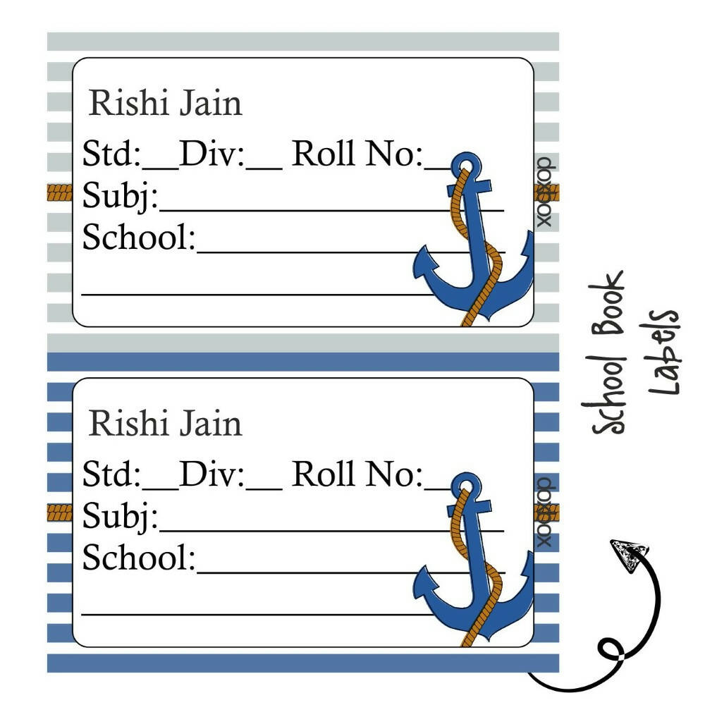 Nautical - School Book Label