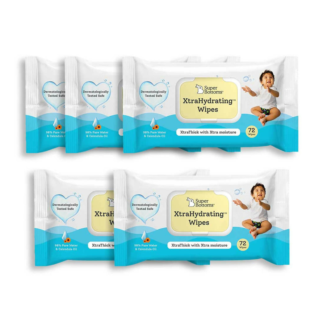 XtraHydrating™ Wipes For Babies | Pack Of 5 | 72 Wipes