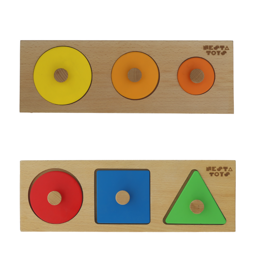 Early Math Skills (8+ Months) - Montessori Shapes & Circle Seriation Knob Puzzle (8+ Months)