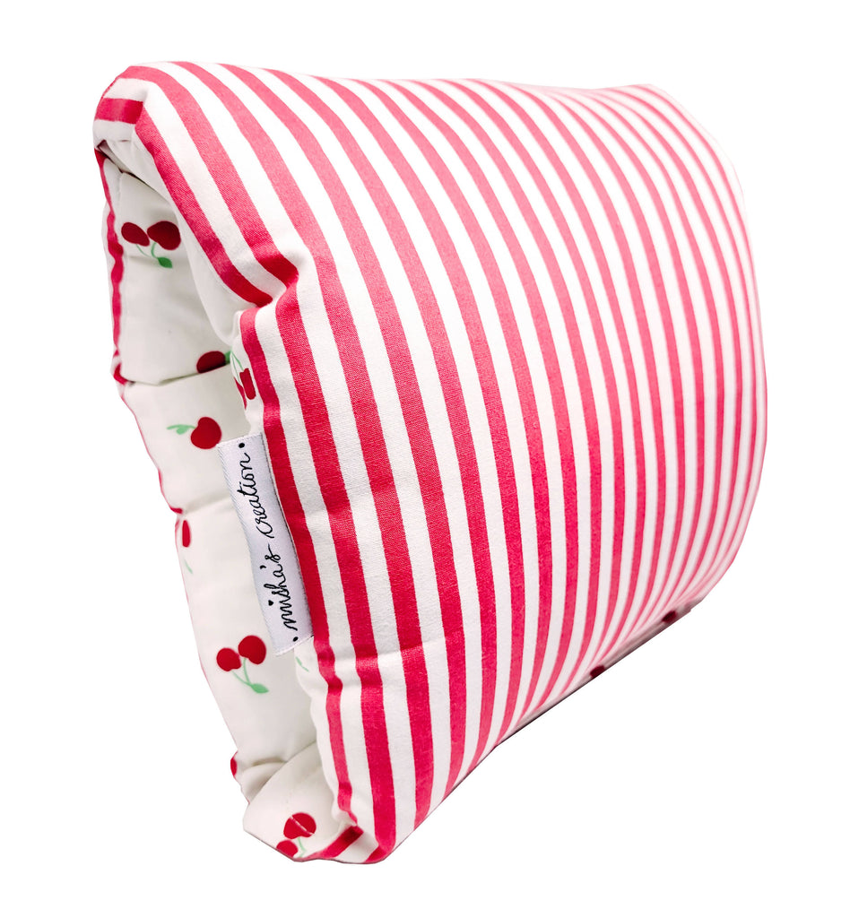 Nursing Arm Pillow - Cherries & Red - White Stripes
