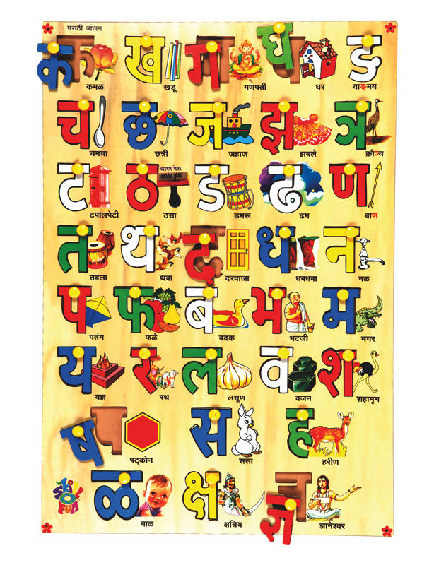 Marathi Alphabet with Picture Tray