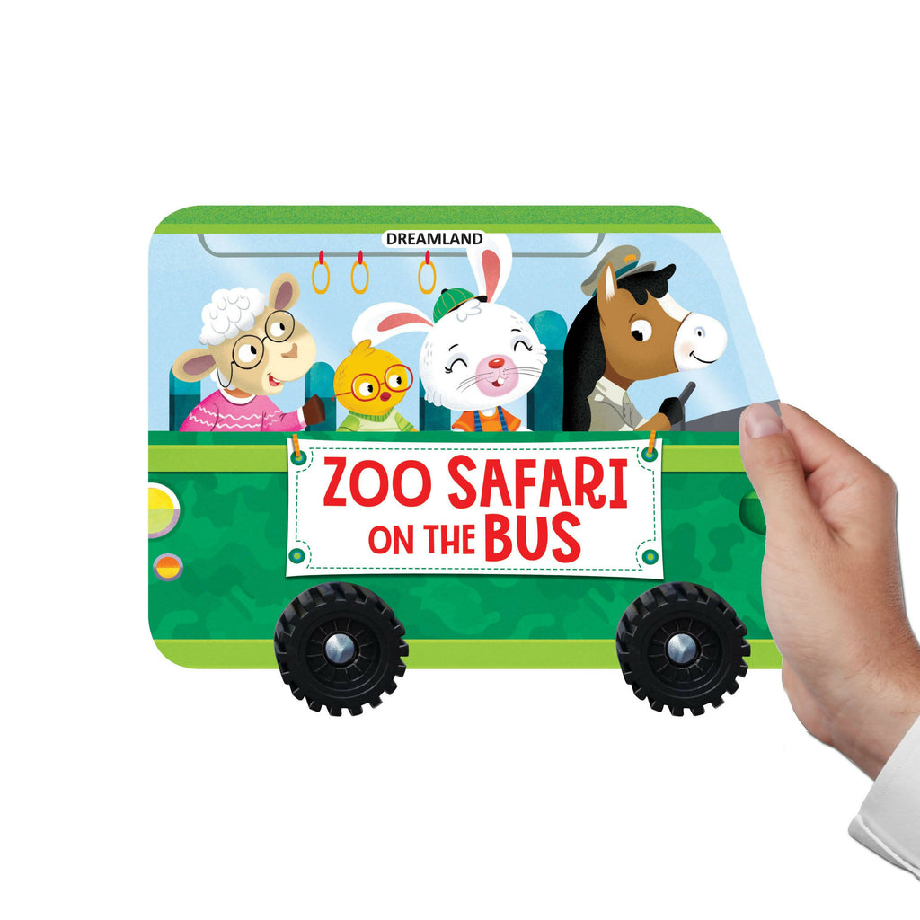 Zoo Safari On The Bus- A Shaped Board Book With Wheels