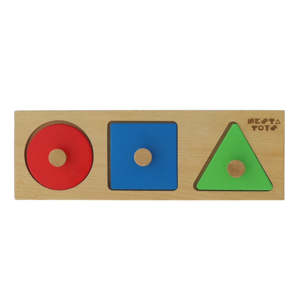 Montessori Wooden Shapes Jumbo Knob Puzzles