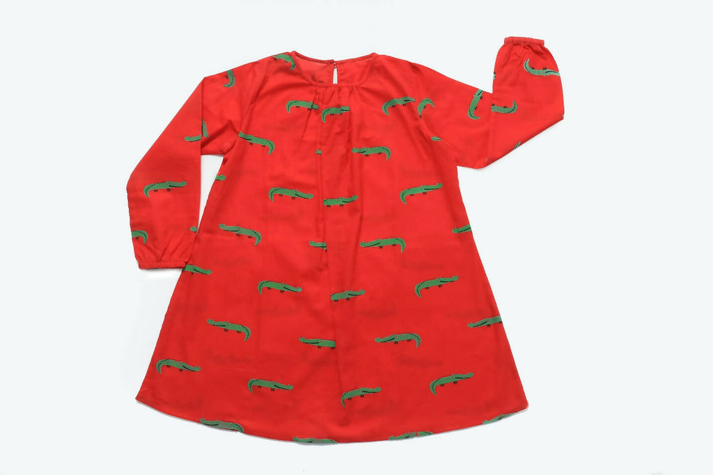 Christmas Crocodile Red Dress