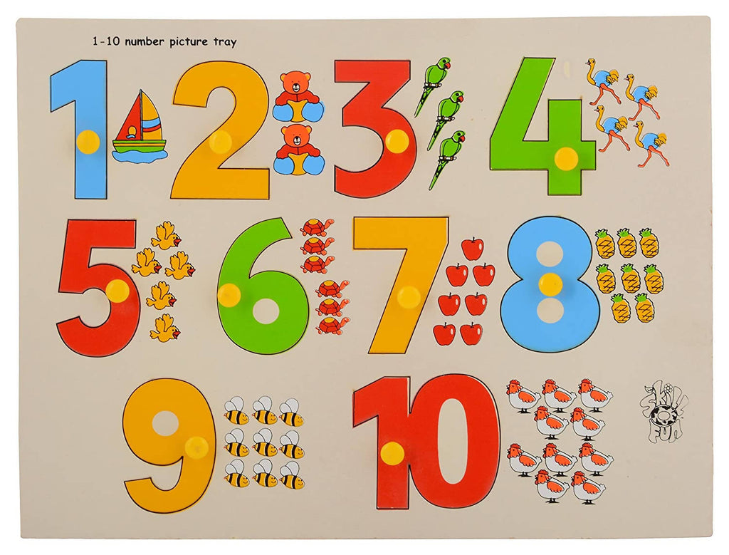 Number With Picture Tray (1-10) (With Knobs)