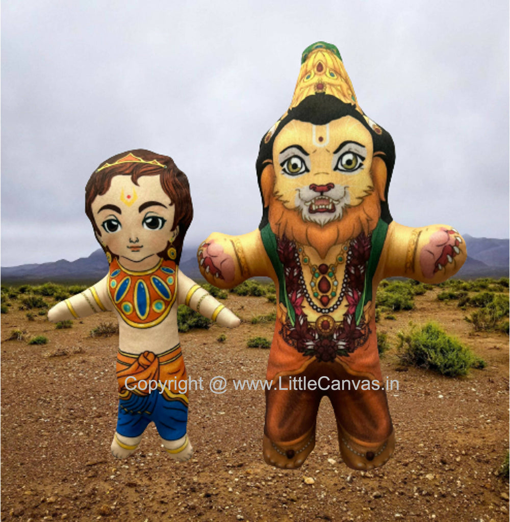 Lord Narasimha and Prahlada Plush Dolls