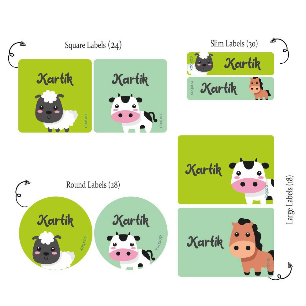 Farm Animals - Mixed Labels