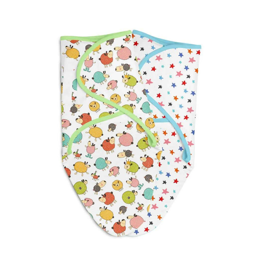 Starry Skies + Ba Ba Sheep | Cotton Swaddle Extra Soft Swaddle - Pack Of 2