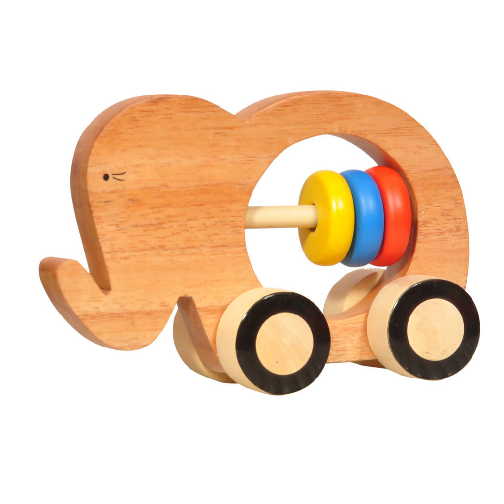 Wooden Elephant Push Toy
