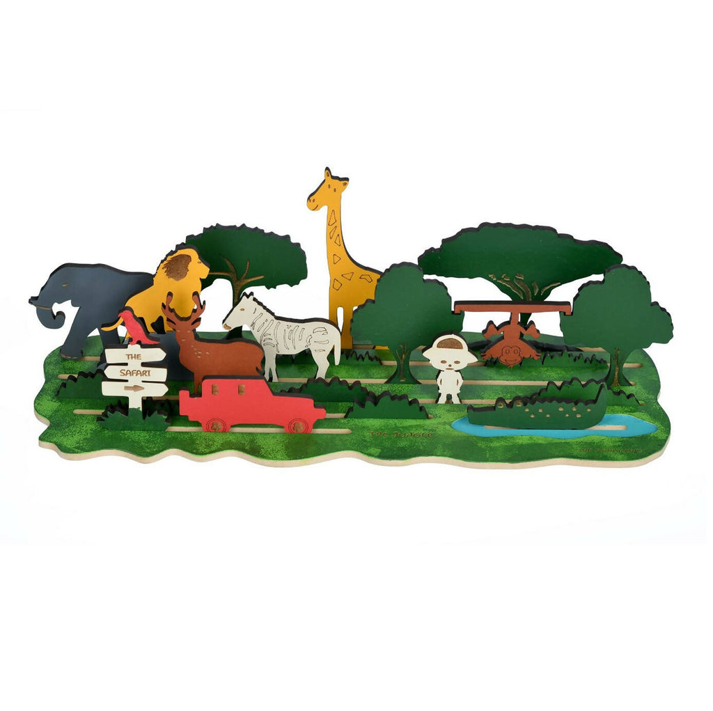 22 Pieces 3D Jungle Theme Wooden Board Game