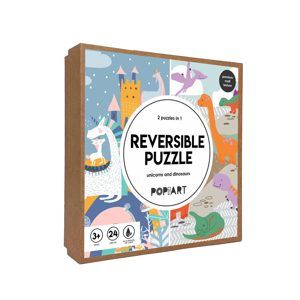 Reversible Puzzle - Unicorns & Dinosaurs