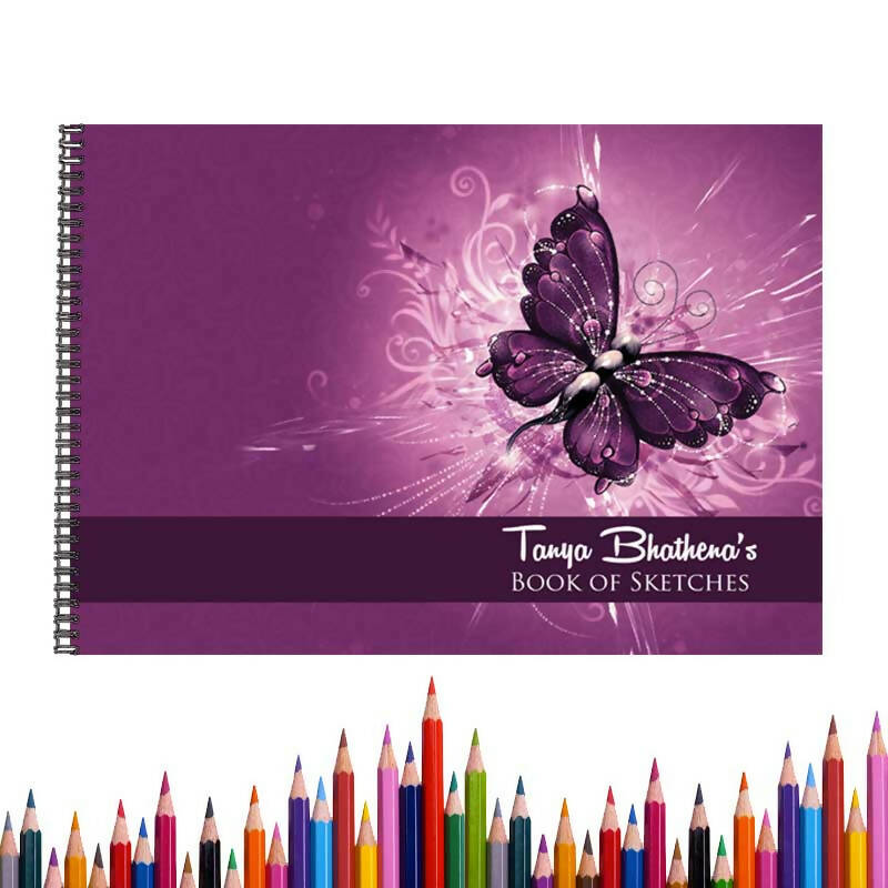 Purple Butterfly Sketch Book