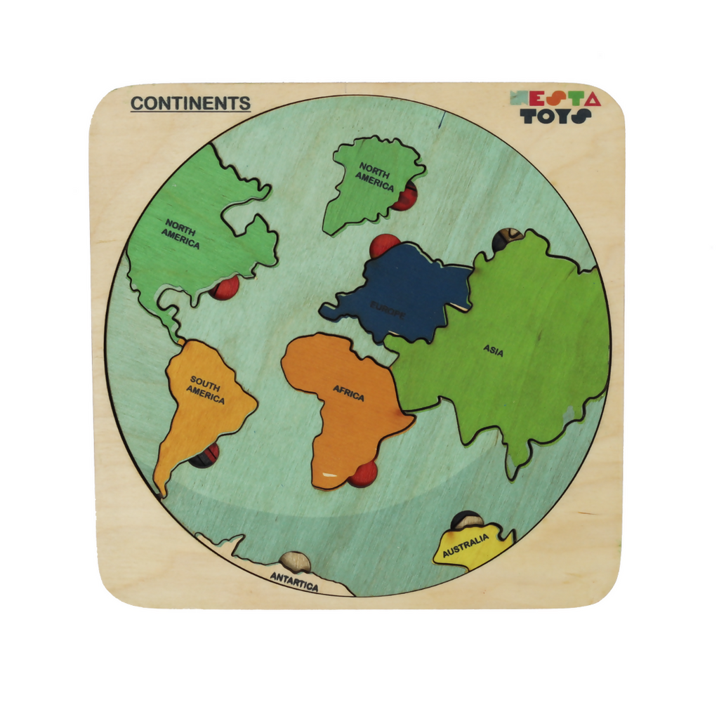 World Map with Continents & Earth Core | Geography Puzzles for Kids | Montessori Wooden Puzzle