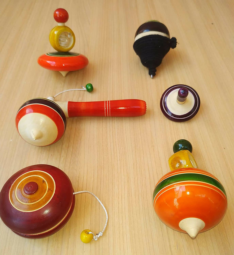 Wooden Spinning Tops Toys