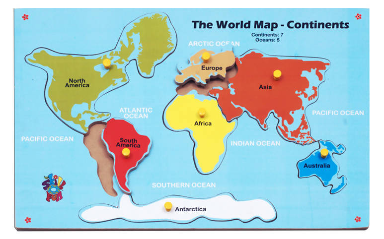 The World Map Continents Puzzle Tray