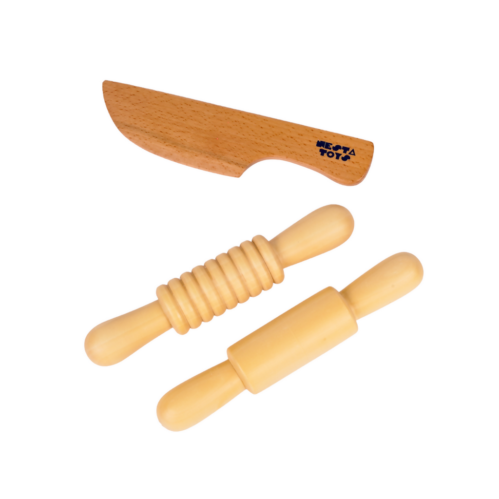 Play Dough Tool set | Rolling Pins & Knife | Pretend Play Kitchen Toys
