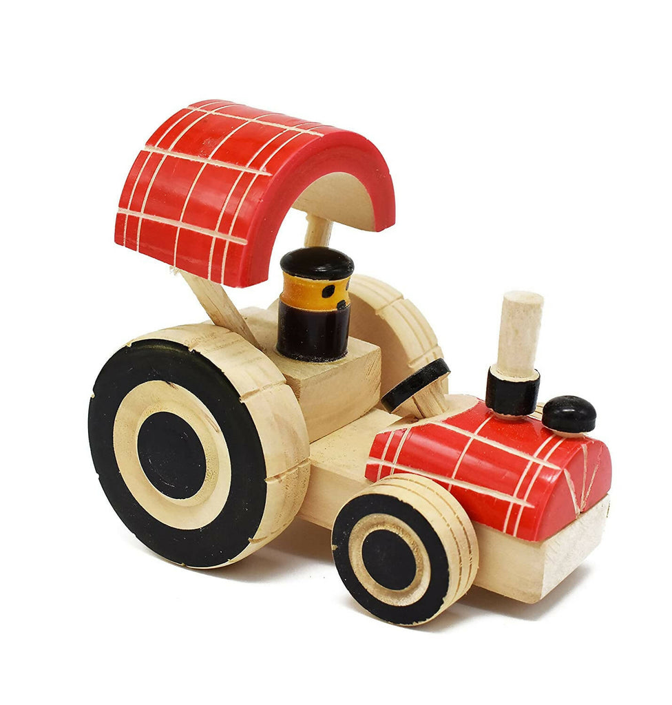 Wooden Stacking Rings Toys & Pull Along Tractor Engine