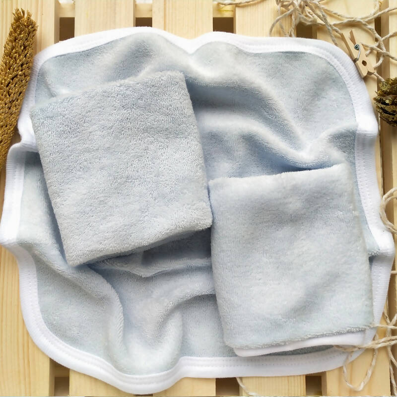 100% Organic Cotton Wash Cloths - Combo pack of 3