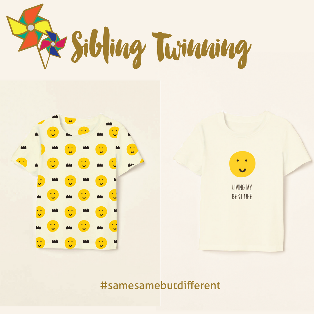 Sibling Twinning - Happy Faces - Pack of 2 T-Shirts