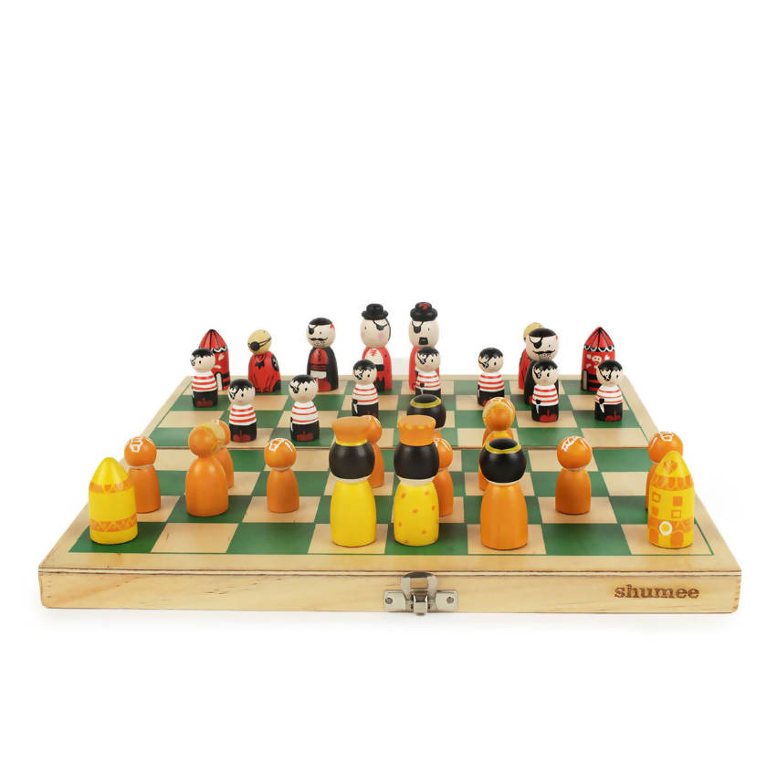 Pirates Vs Royals Wooden Chess Set