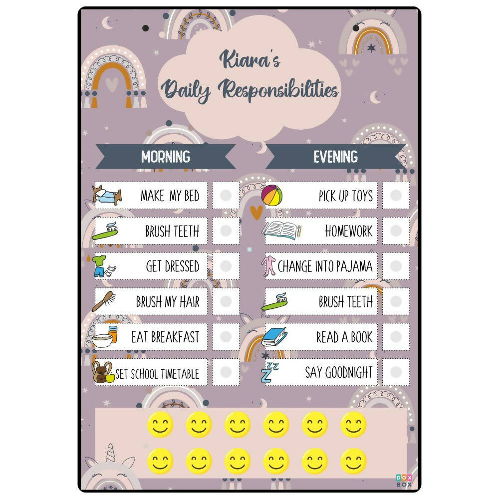 Boho Rainbow - Daily Responsibility Chart