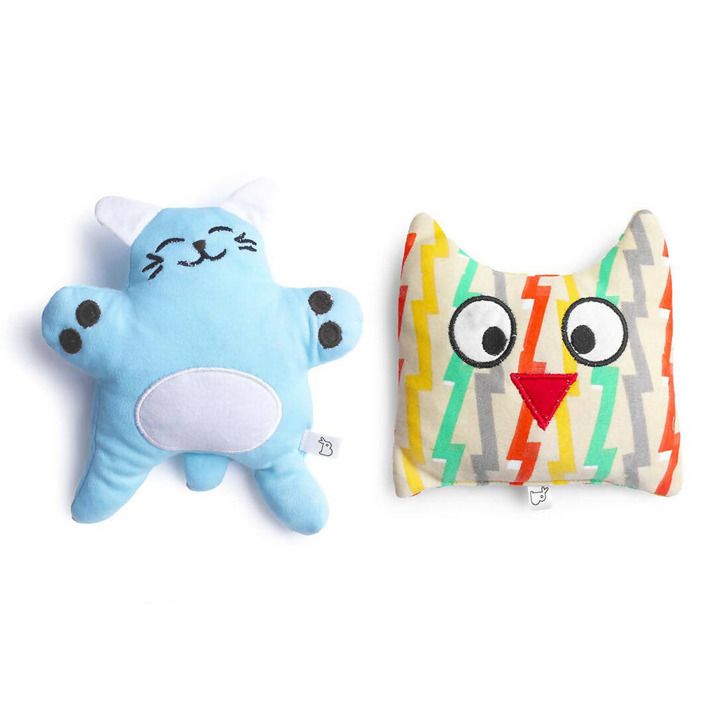 Yeow Meow & Mr. Owly | Cotton Soft Toy - Pack Of 2