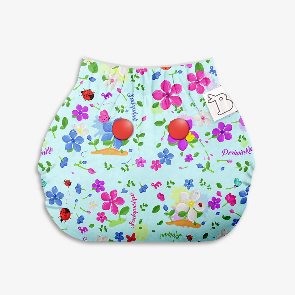 Newborn UNO Cloth diaper + 1 Dry Feel Pad- Periwinkle
