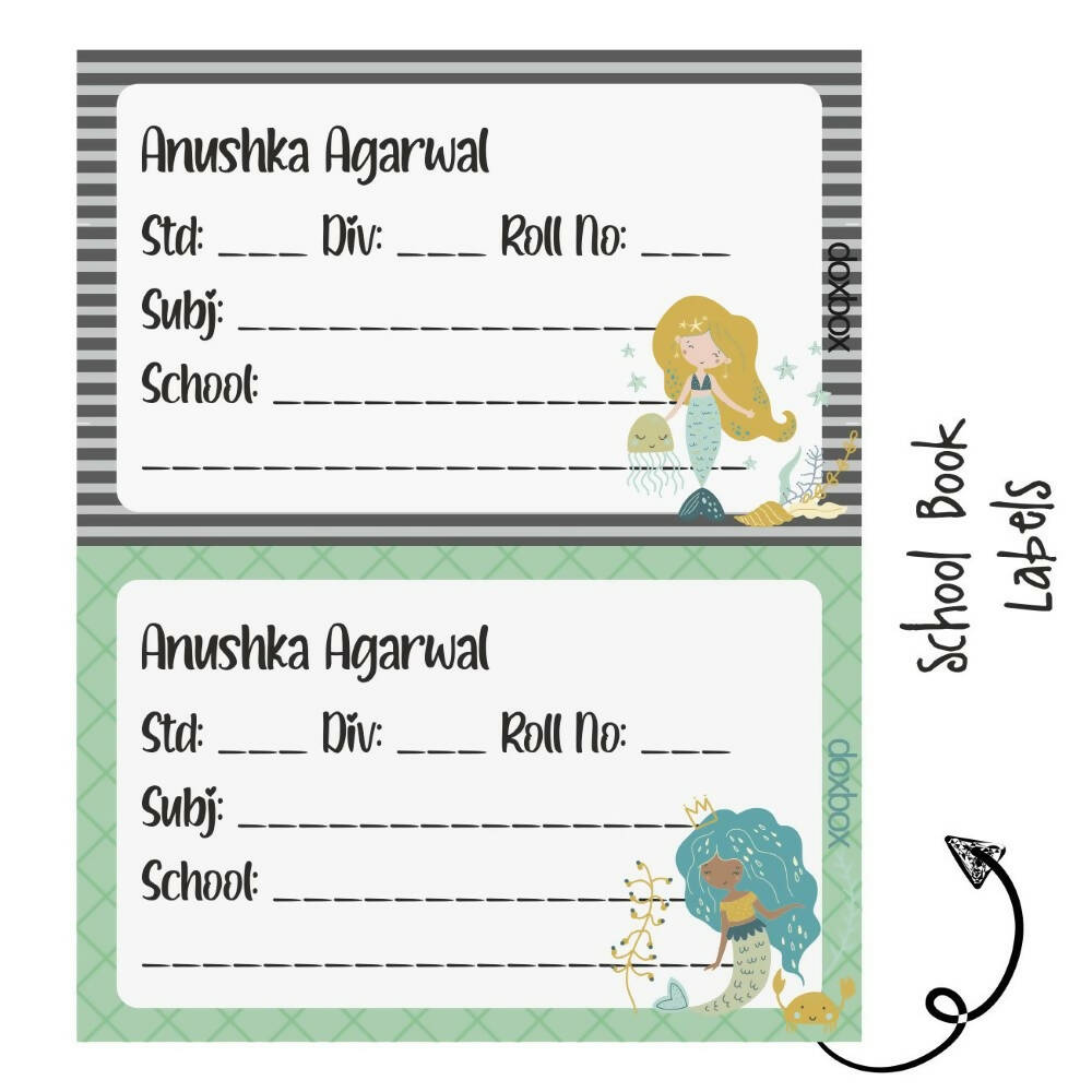 Mermaid Love - School Book Label