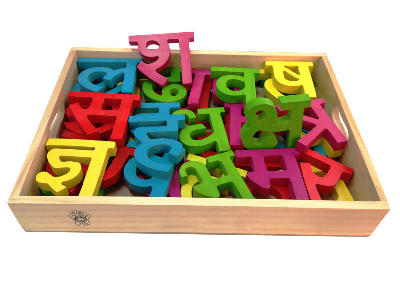 Hindi Alphabet Cutout Block Ka, Kha, Ga (36 Letters) Colored