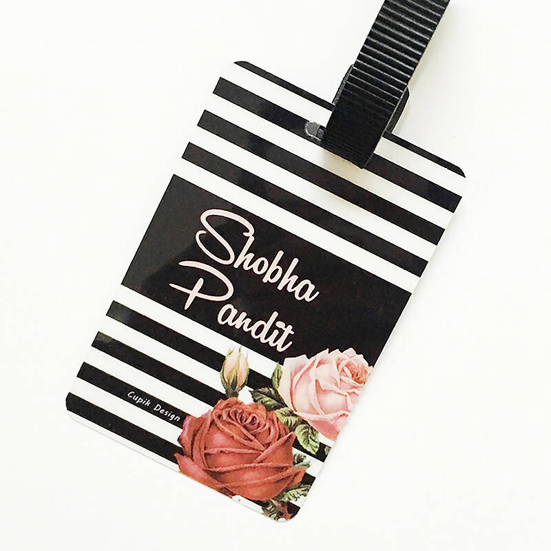 Black & White Floral Bag Tags