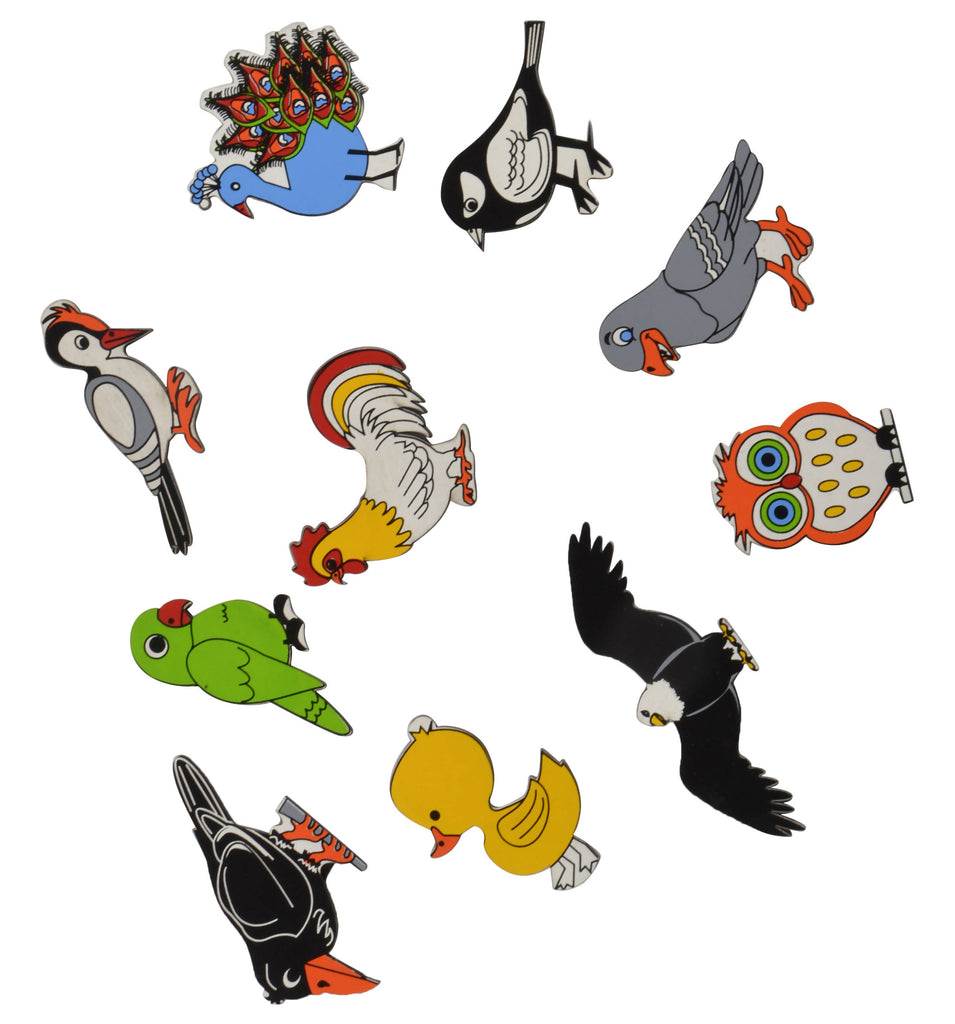 Magnetic Cutouts Birds (Set of 10)